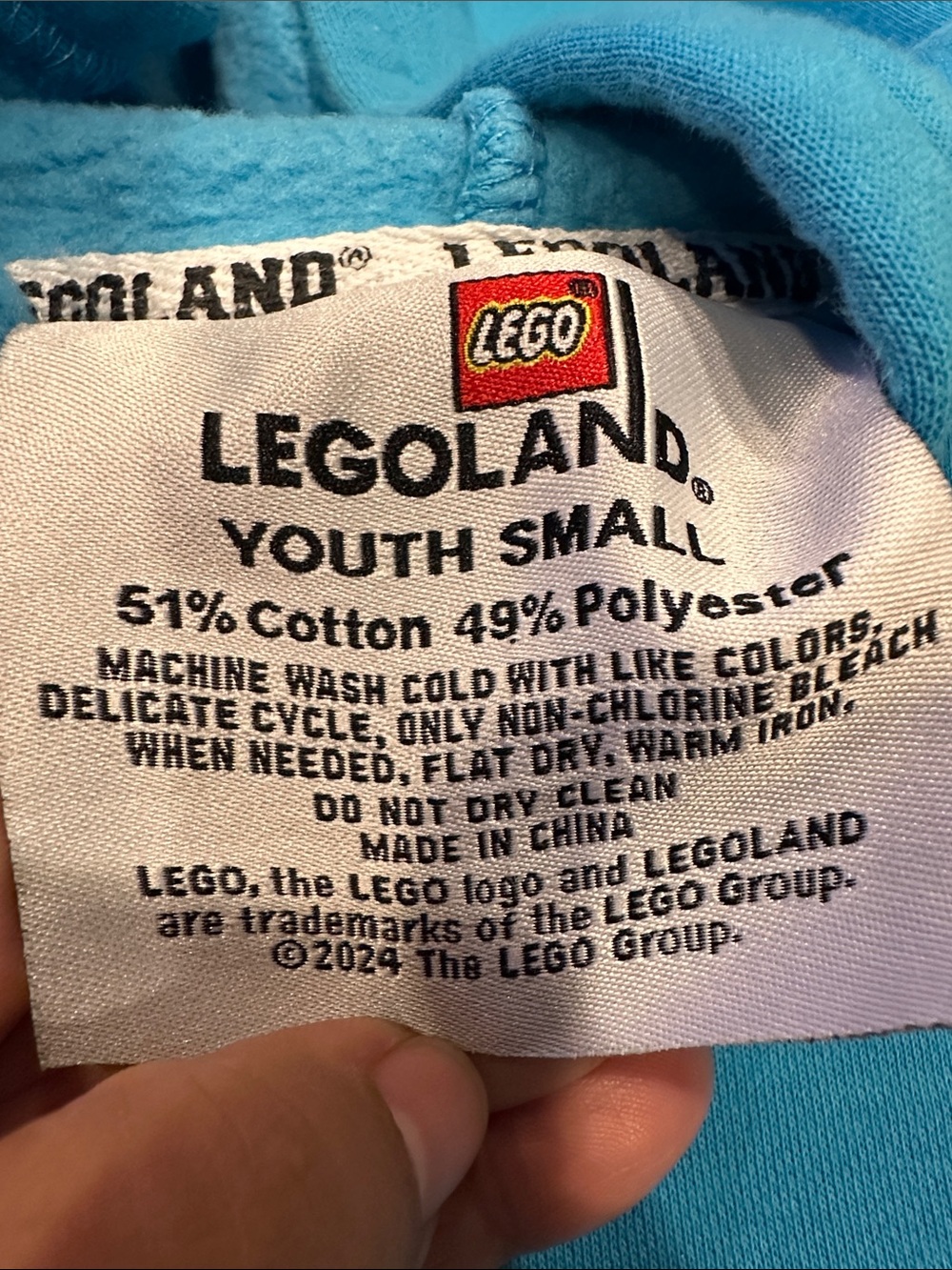 Lego Bright Blue Pullover Hoodie with Colorful Embroidered Logo - Picture 2 of 5